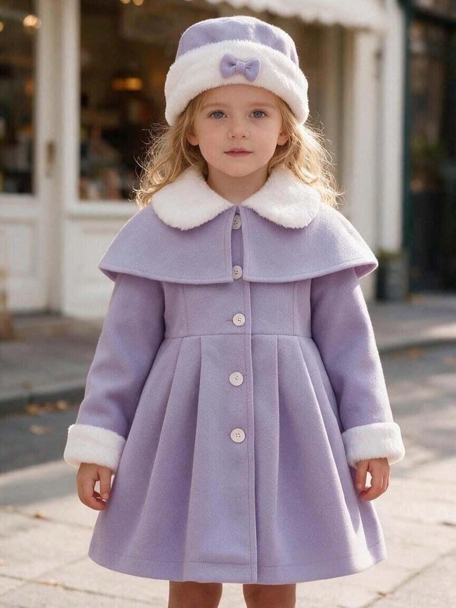 SHEIN FIOLETOWY ROZKLOSZOWANY PŁASZCZ W01__98/104
