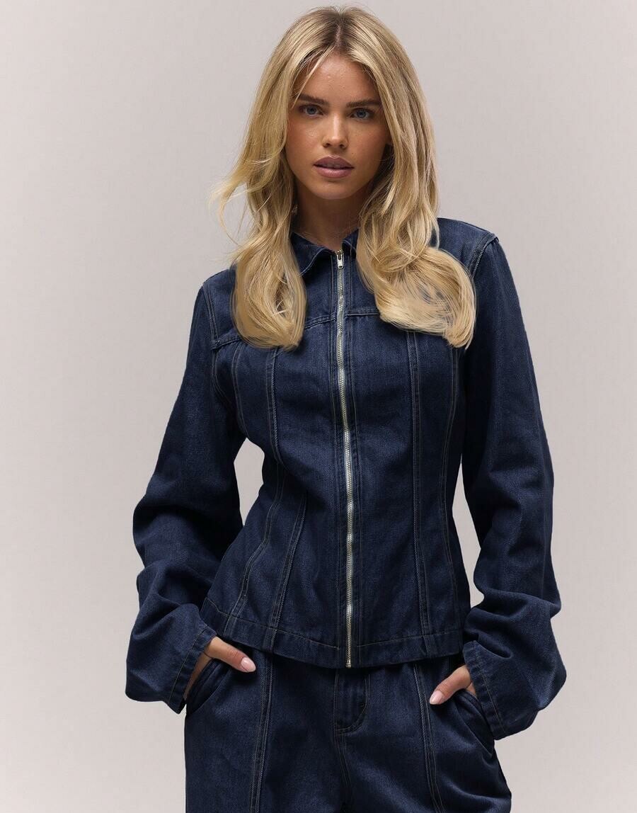 SHEIN KURTKA JEANS ZAMEK S06__L