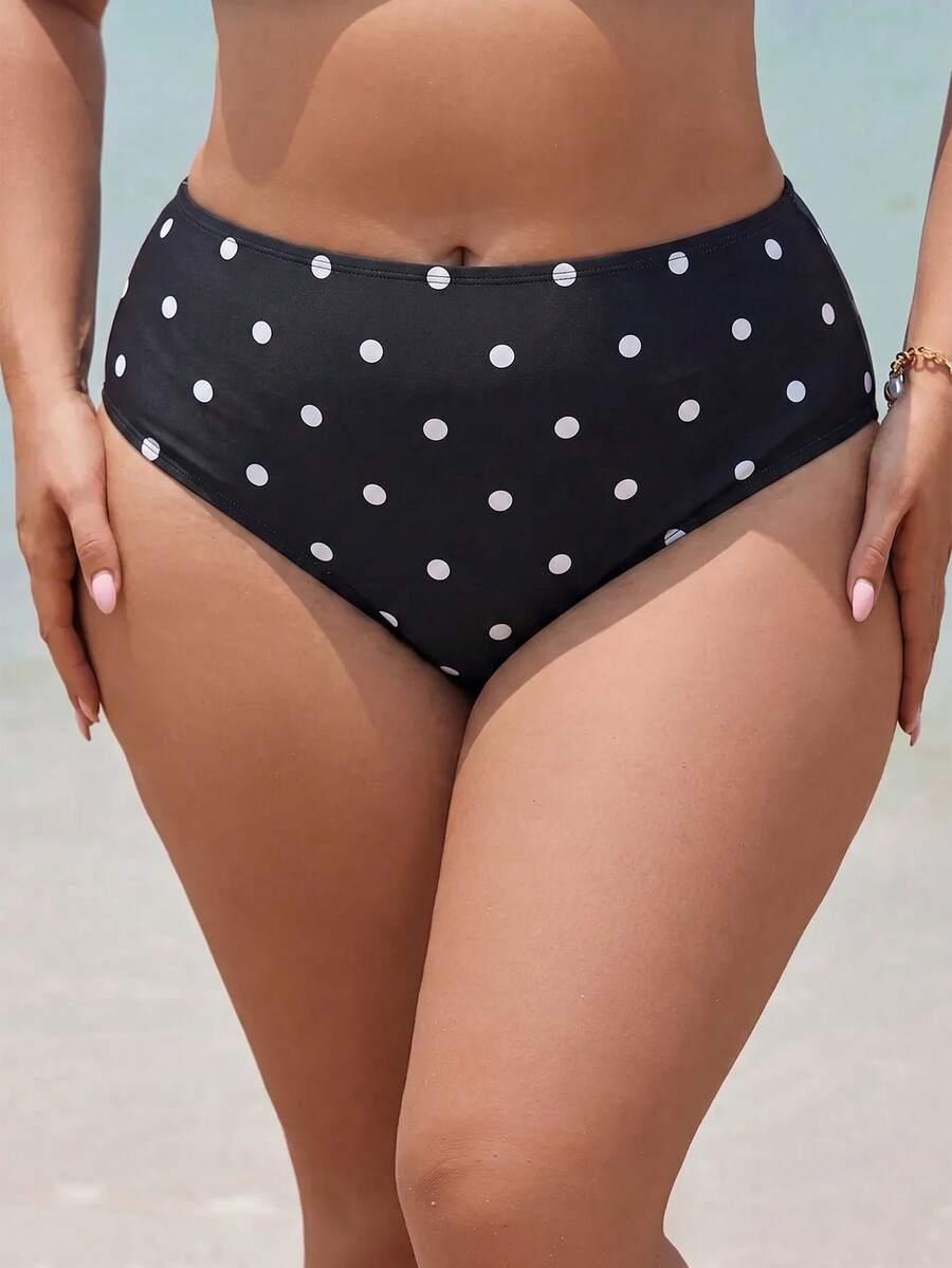 OCEVA CZARNY DÓŁ OD BIKINI GROSZKI S09__48