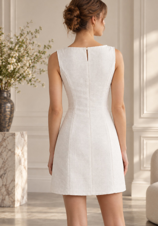 SHEIN MINI SUKIENKA BEZ RĘKAWÓW TEKSTURA PK01__L