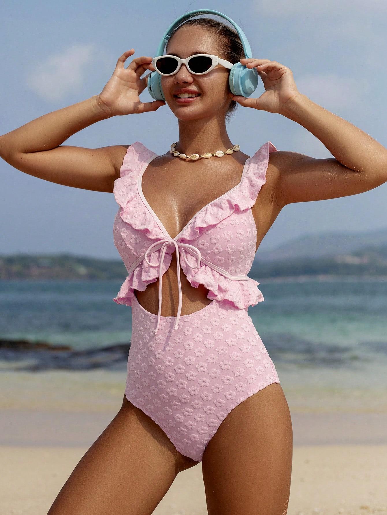 SHEIN JEDNOCZĘŚCIOWY STRÓJ KĄPIELOWY S09__L