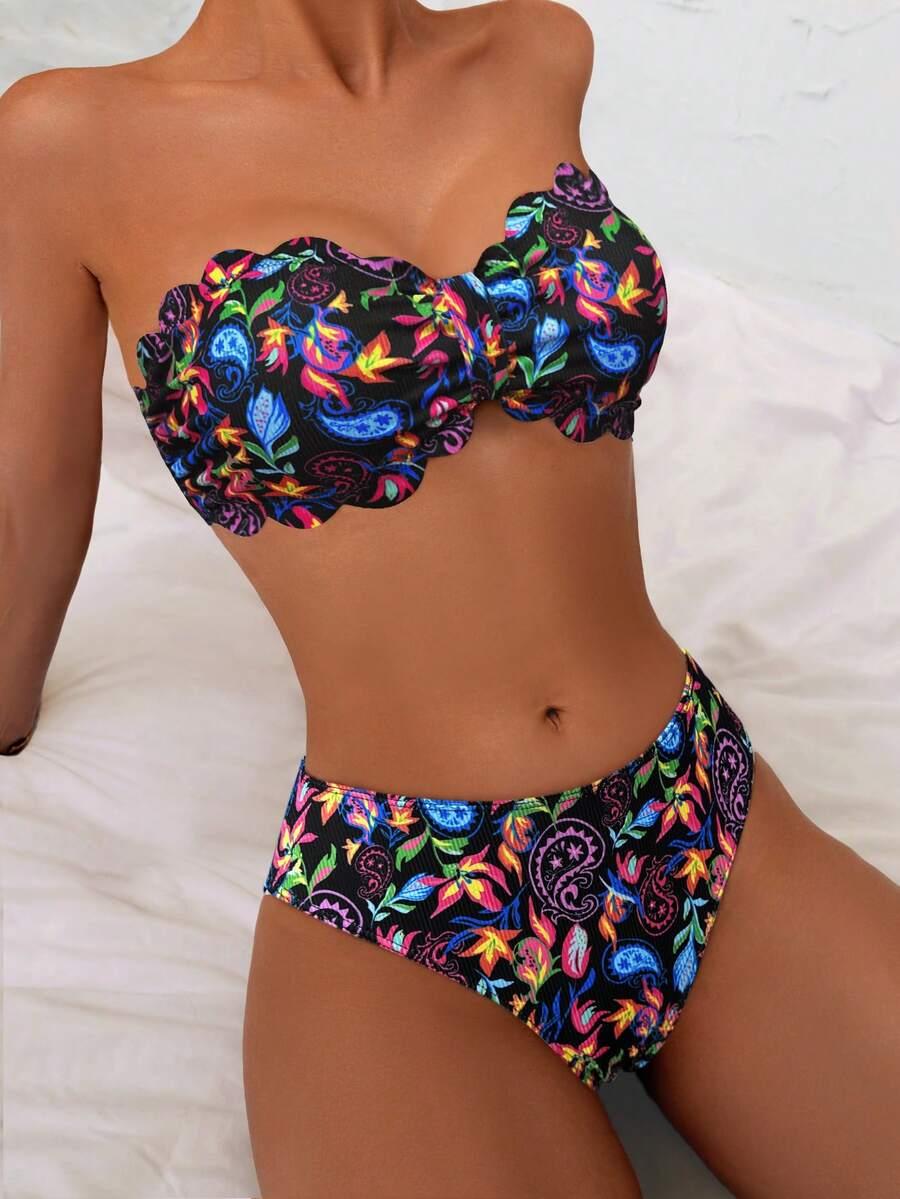 SHEIN DWUCZĘŚCIOWY STRÓJ KĄPIELOWY WZÓR S09__L