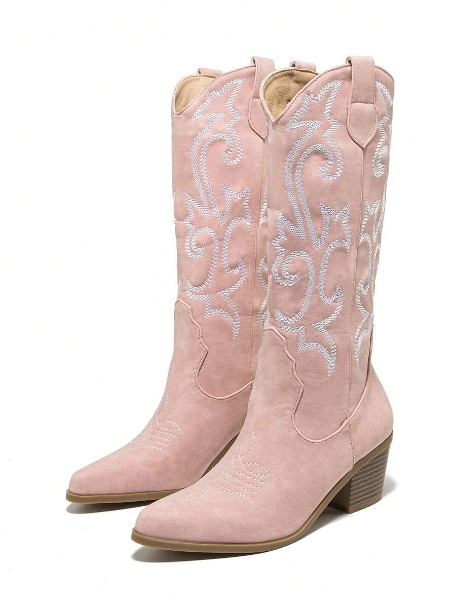 SHEIN RÓŻOWE KOZAKI KOWBOJKI W01__36,5