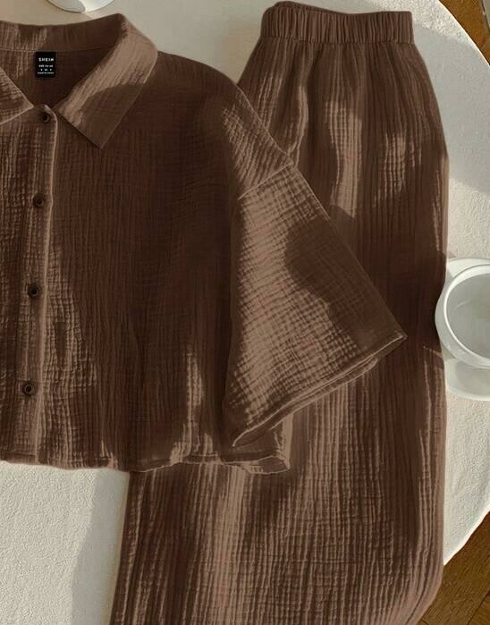 COMFORTCANA BRĄZOWE SPODNIE CASUAL S06__S