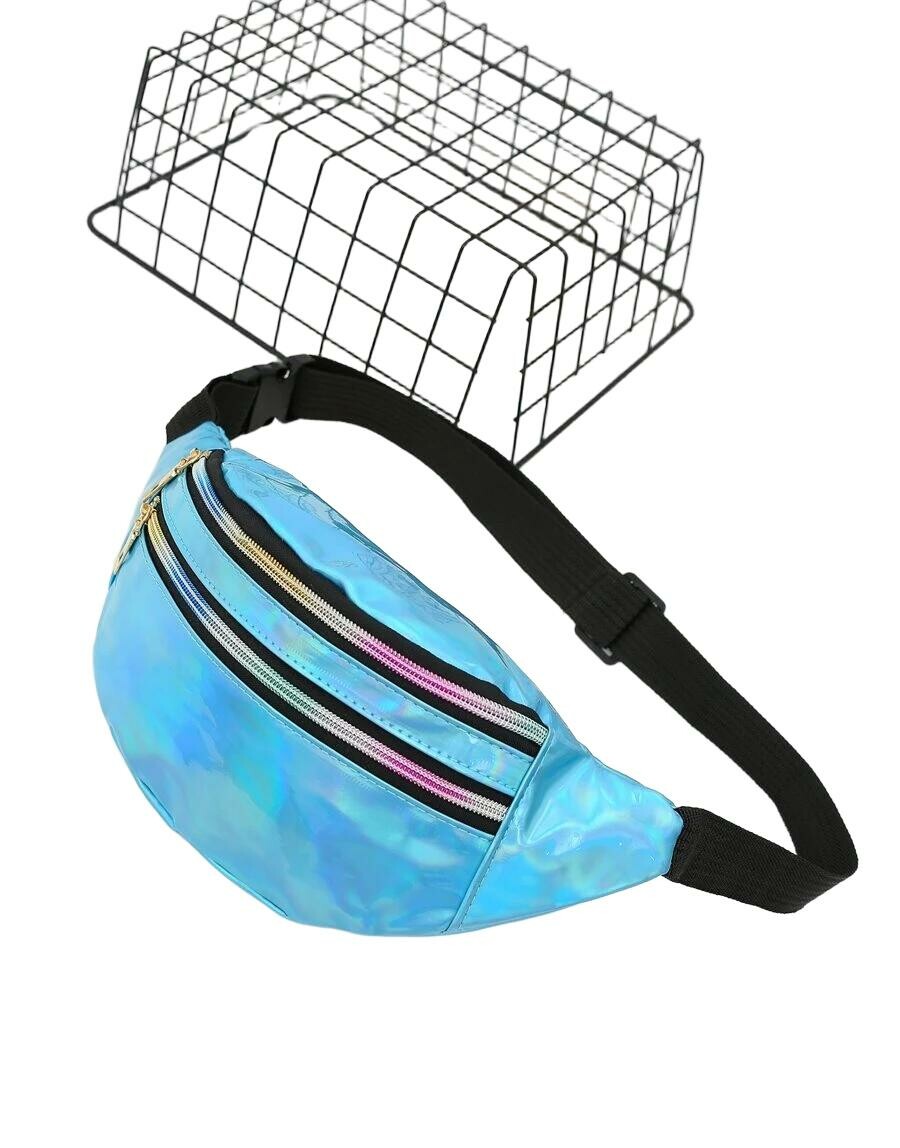SHEIN NIEBIESKA HOLOGRAFICZNA NERKA PK01__31X10CM