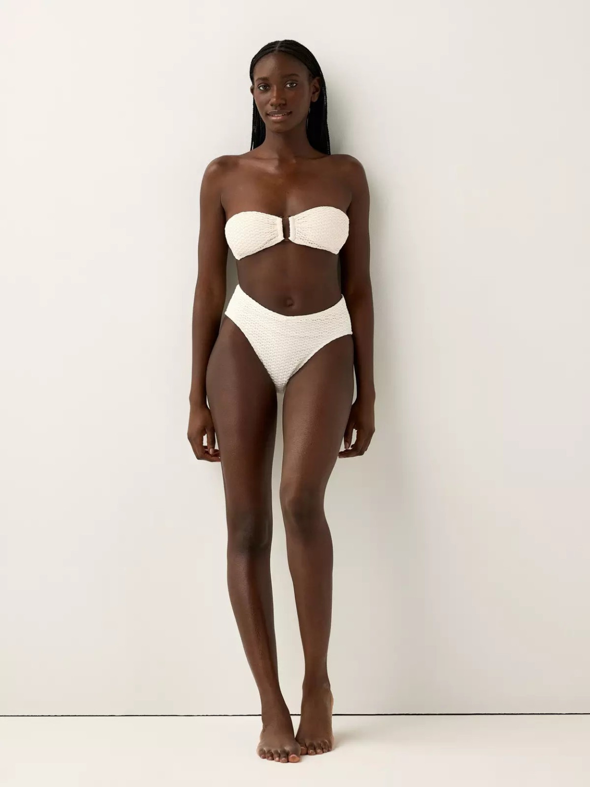 LINDEX KREMOWY DÓŁ OD BIKINI PK01__M