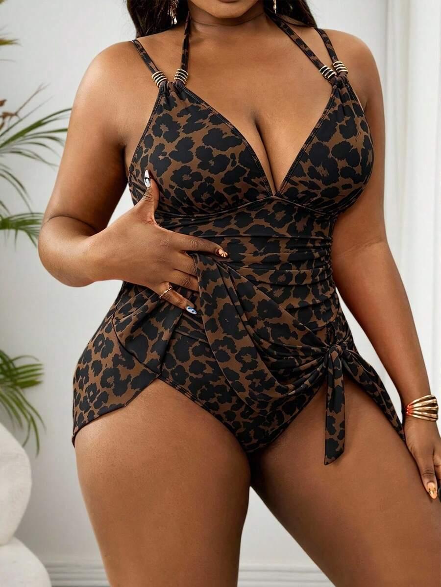 SLAYDIVA JEDNOCZĘŚCIOWY STRÓJ KĄPIELOWY ANIMAL PRINT S09__XXL