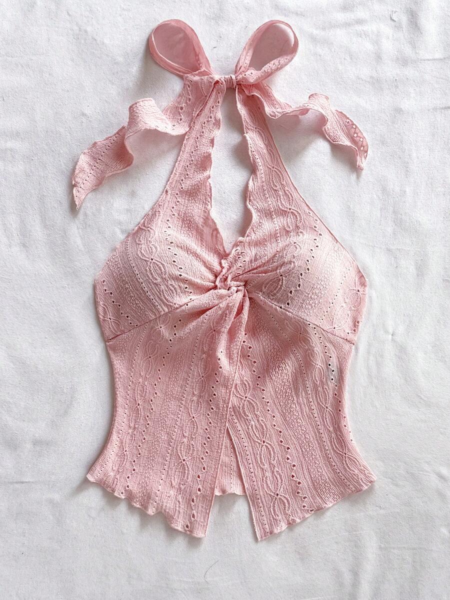 SHEIN RÓŻOWY TOP WIĄZANIE S06__XL