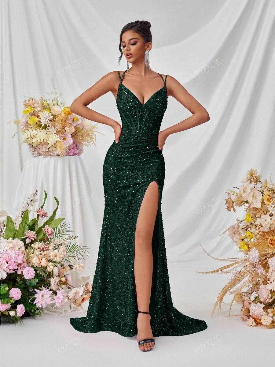 SHEIN ZIELONA MAXI SUKIENKA S06__M