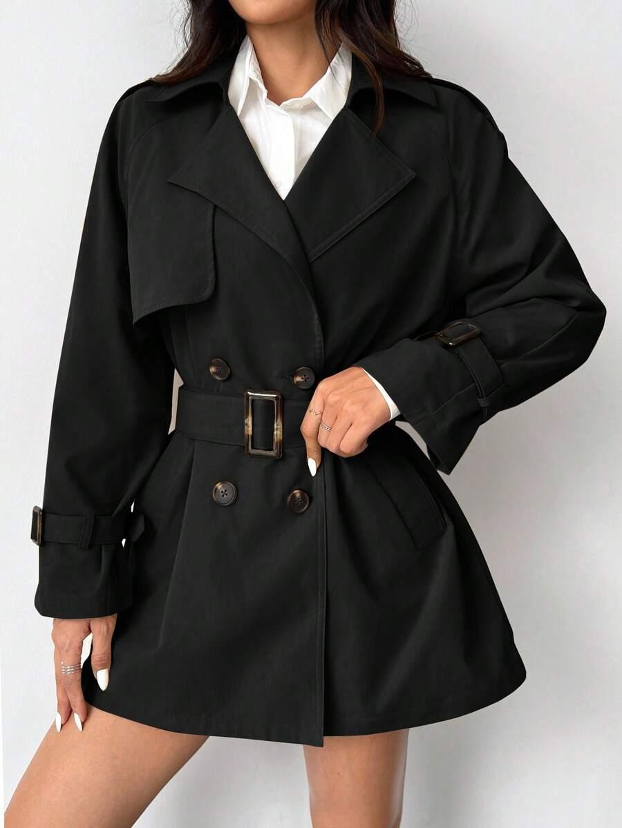 SHEIN CZARNY PŁASZCZ TRENCZ W01__48