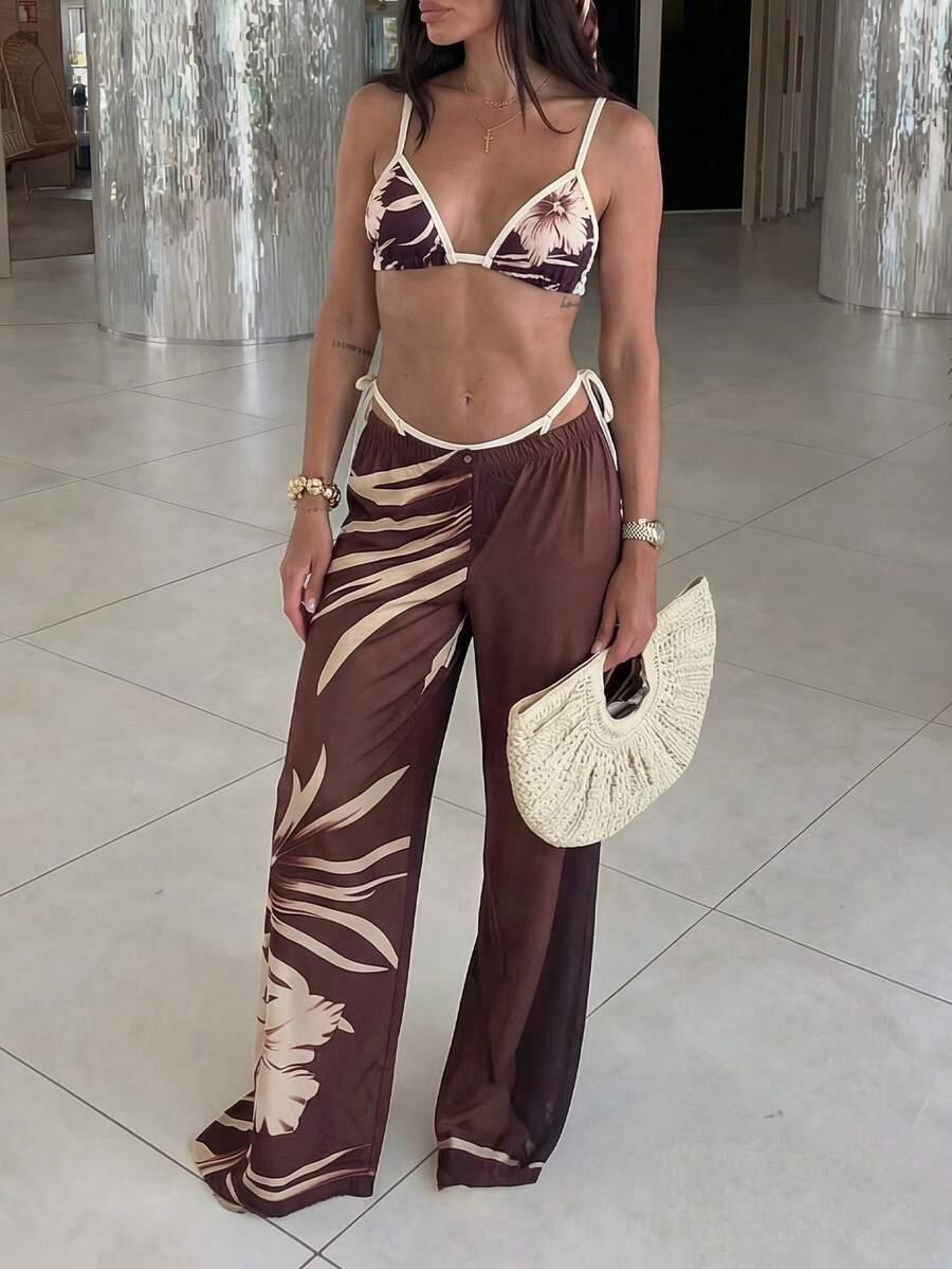 SHEIN DWUCZĘŚCIOWY STRÓJ KĄPIELOWY SPODNIE KOMPLET S09__XS