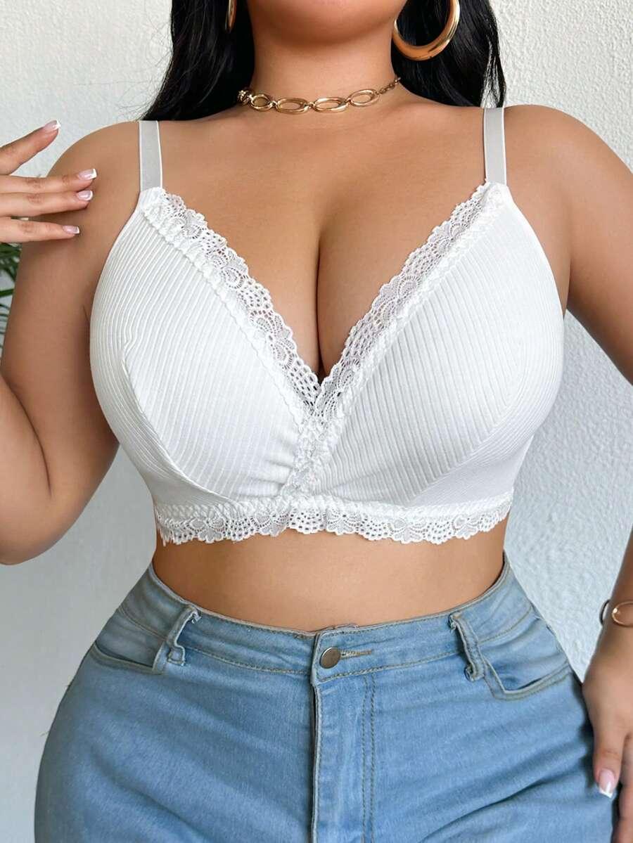 SHEIN BIAŁY BIUSTONOSZ KORONKA S06__50