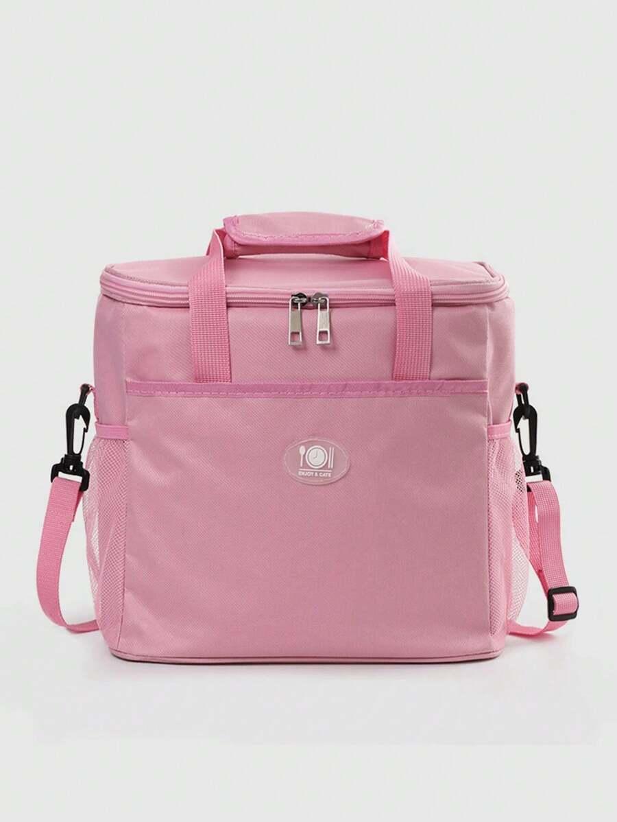 SHEIN RÓŻOWA TERMICZNA TORBA NA ŻYWNOŚĆ S07__29X21X26CM