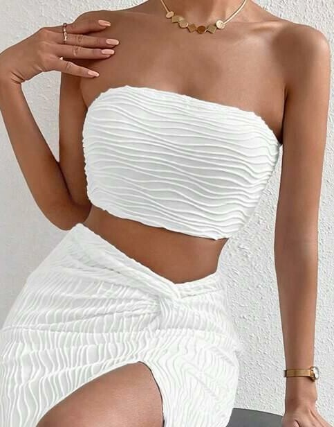 SHEIN BIAŁY TOP TEKSTURA PK01__M
