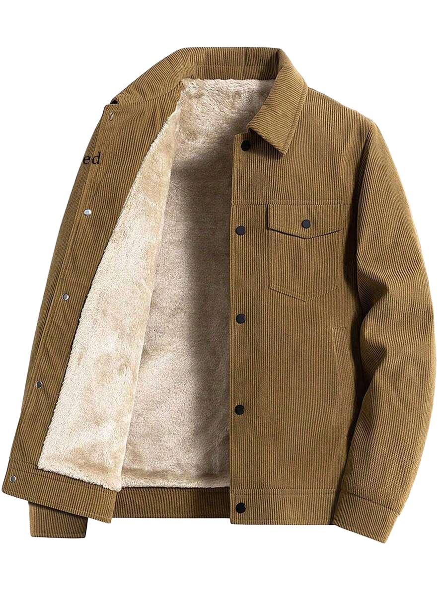 SHEIN BRĄZOWA KURTKA ZATRZASK W01__M