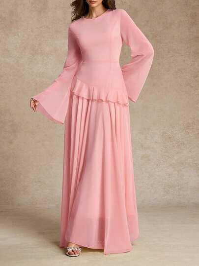 SHEIN RÓŻOWA MAXI SUKIENKA S06__L