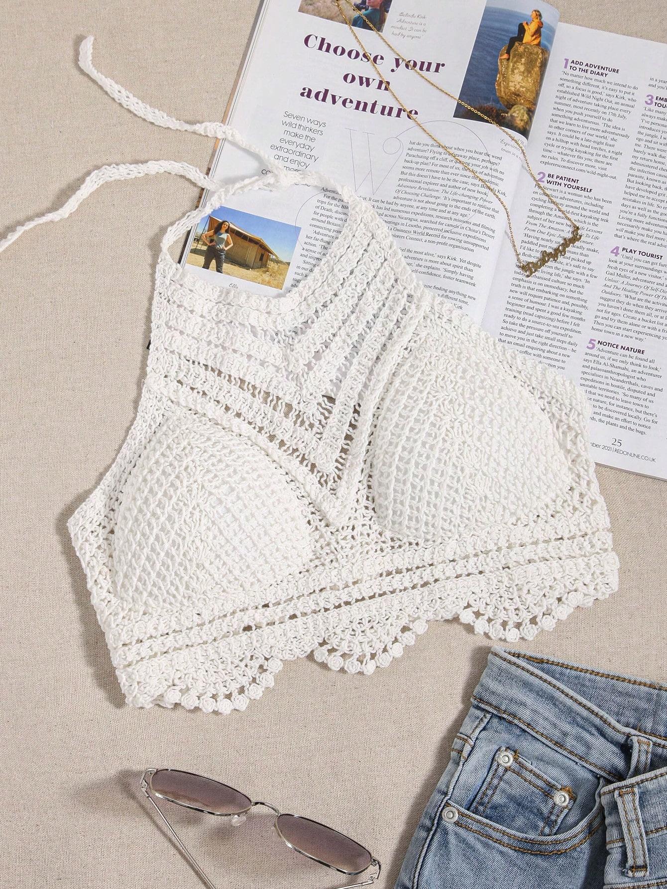 SHEIN BIAŁY TOP HAFT S06__M