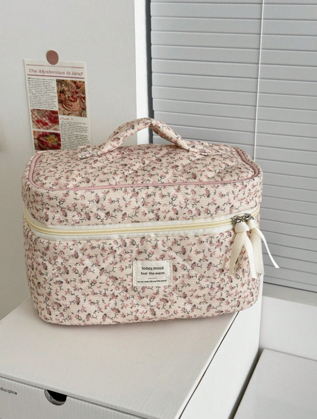 SHEIN KOSMETYCZKA WZÓR KWIATY S07__25,5X17X17