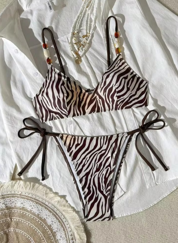 SHEIN DWUCZĘŚCIOWY STRÓJ KĄPIELOWY ANIMAL PRINT PK01__M
