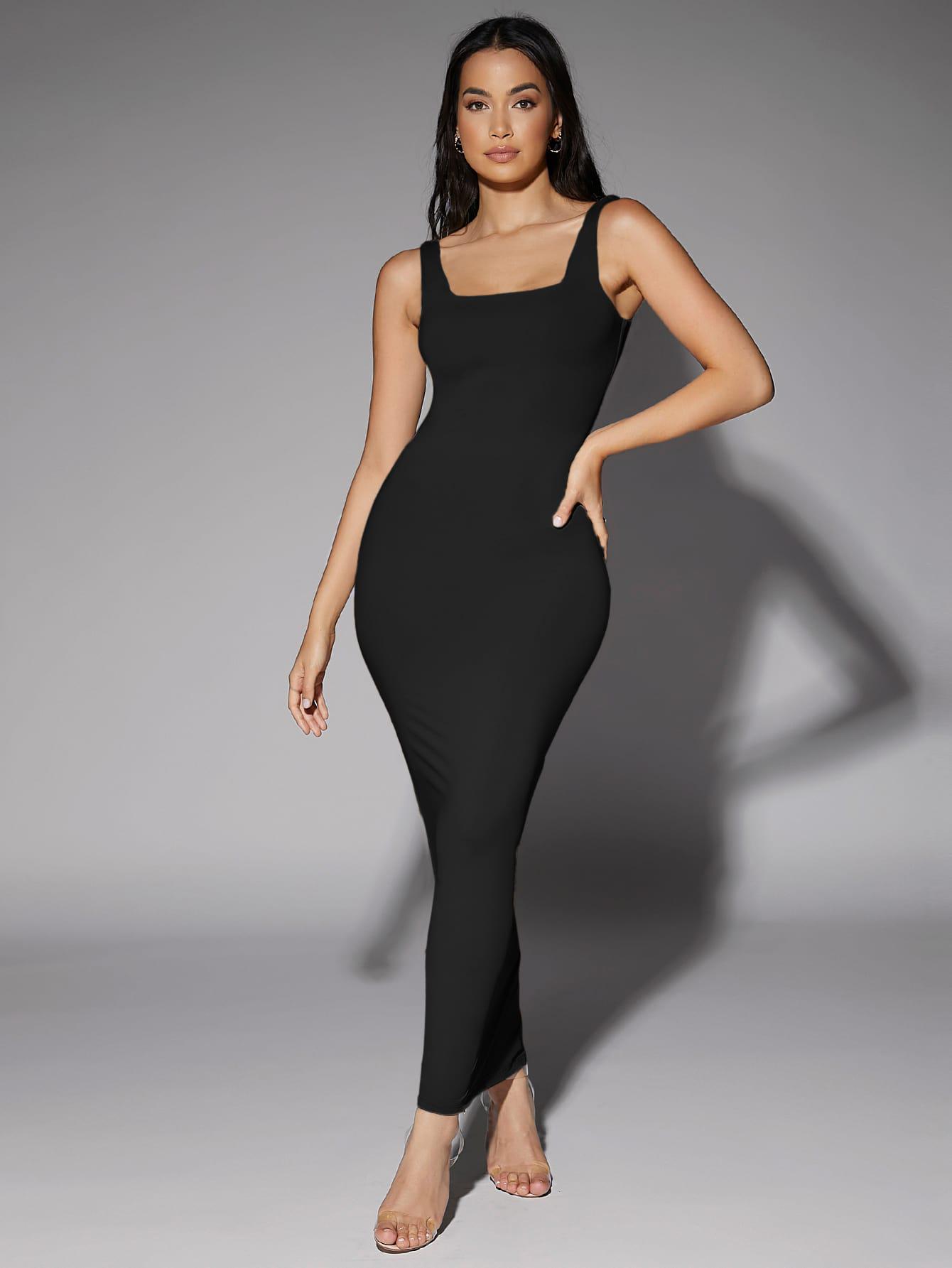 SHEIN CZARNA MAXI SUKIENKA S06__XS