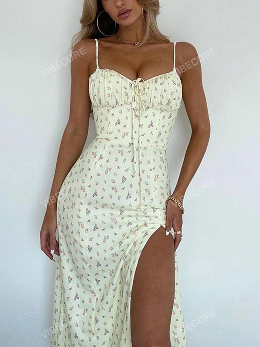 SHEIN ŻÓŁTA SUKIENKA KWIATY S06__L
