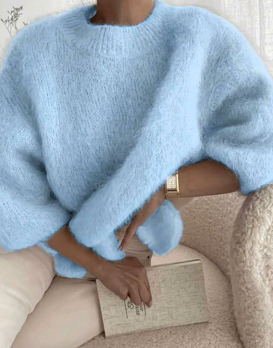 SHEIN NIEBIESKI SWETER DŁUGI RĘKAW S06__M