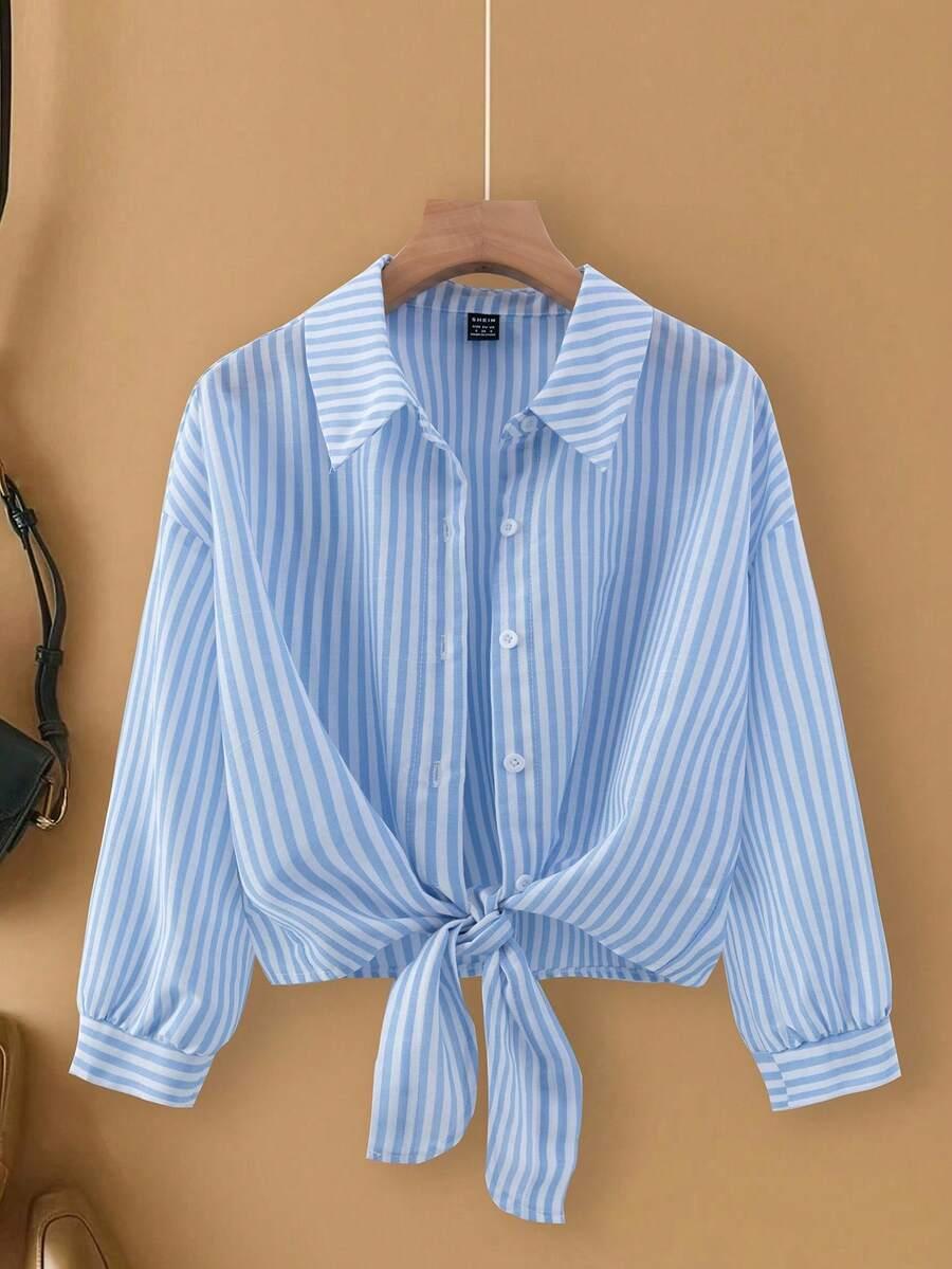SHEIN KOSZULA WIĄZANIE GUZIKI S06__S