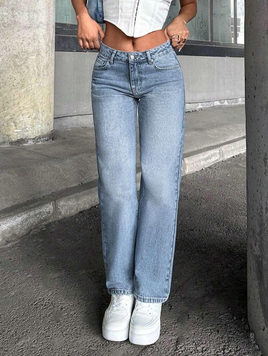 SHEIN NIEBIESKIE SPODNIE JEANS S06__XS