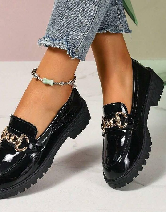 SHEIN CZARNE MOKASYNY ZDOBIENIE S06__36,5