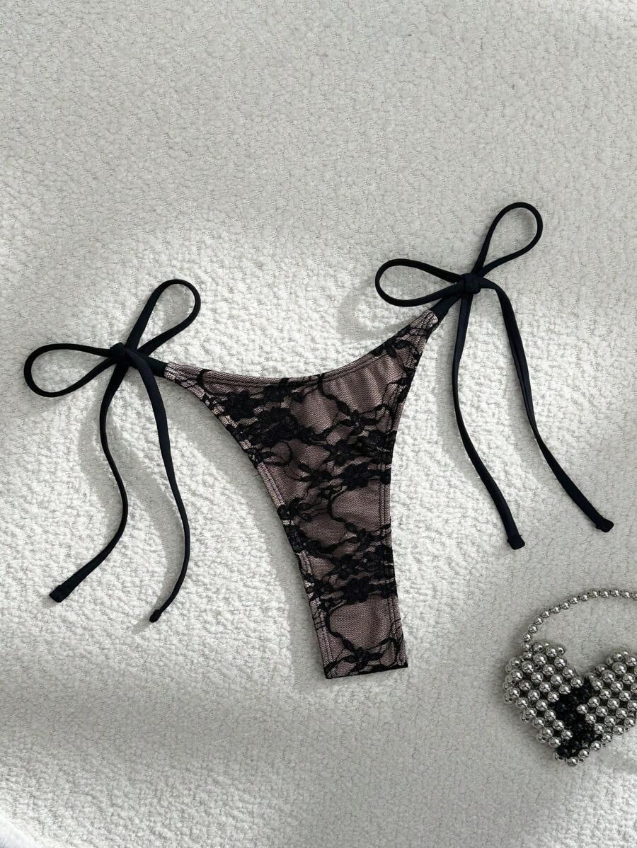 SHEIN DÓŁ OD BIKINI KORONKA S09__L