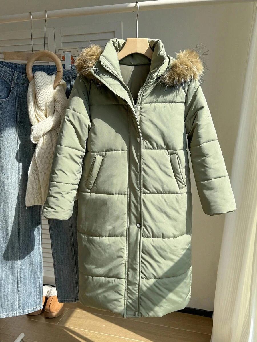 SHEIN ZIELONA PIKOWANA KURTKA KAPTUR W01__134-140CM