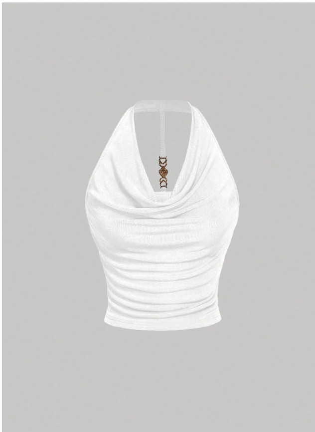 SHEIN BIAŁY TOP ODKRYTE PLECY S06__M