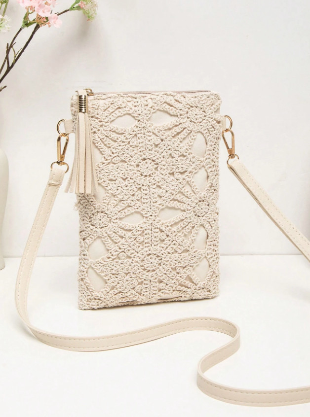 SHEIN BEŻOWA TOREBKA ZDOBIENIE S07__15X22