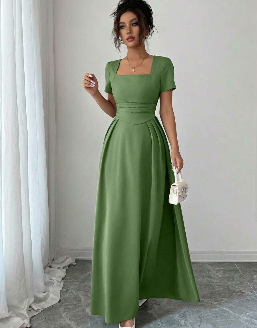ELENZGA ZIELONA MAXI SUKIENKA MARSZCZENIE PK01__XS