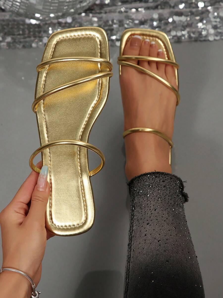 SHEIN ZŁOTE KLAPKI CASUAL S06__40