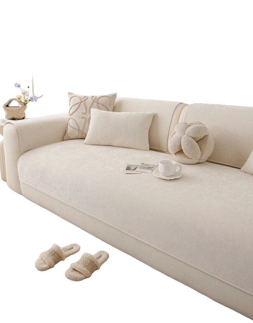 SHEIN BEŻOWA NARZUTA NA SOFĘ S07__90X90