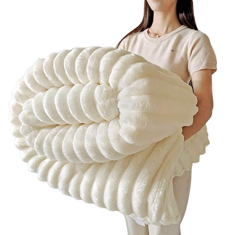 SHEIN BEŻOWY KOC MIŚ S07__100X150CM