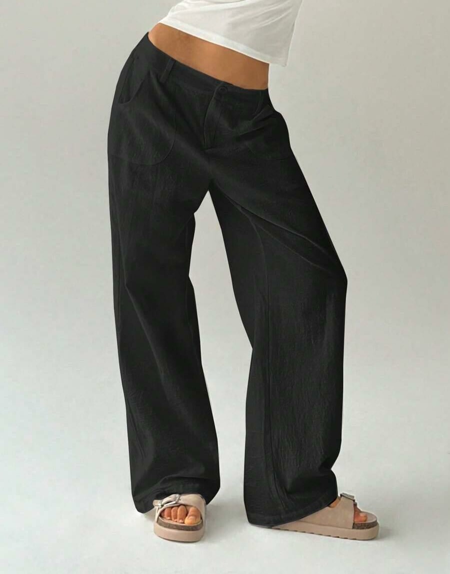 EASELLE CZARNE SPODNIE CASUAL S06__XS