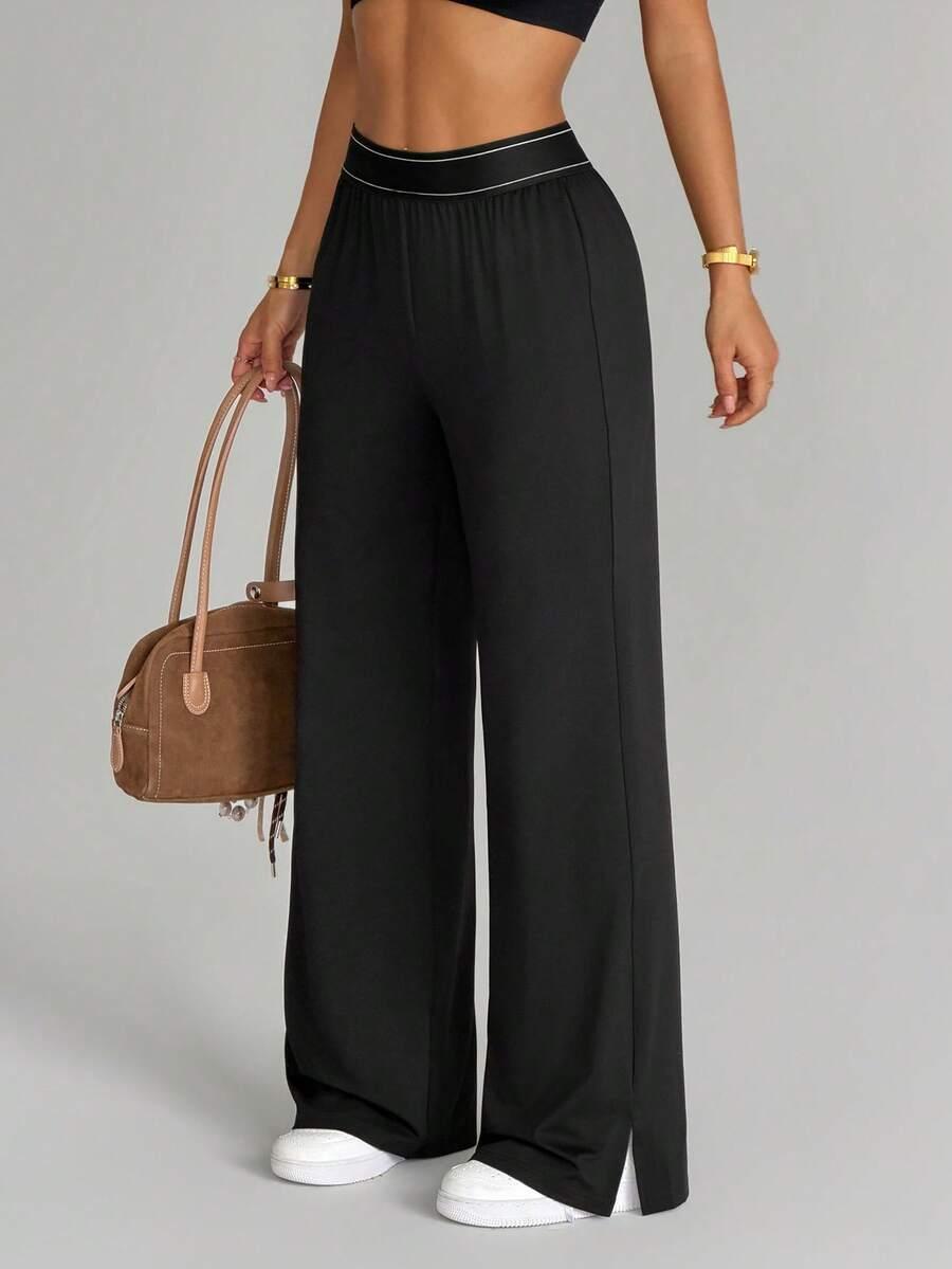 SHEIN CZARNE SPODNIE PROSTA NOGAWKA S09__L