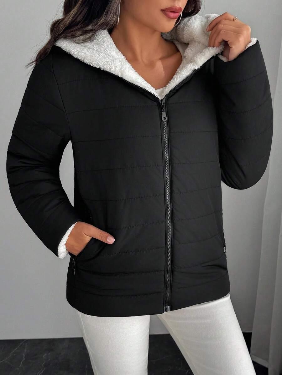 SHEIN CZARNA KURTKA ZAMEK W01__M