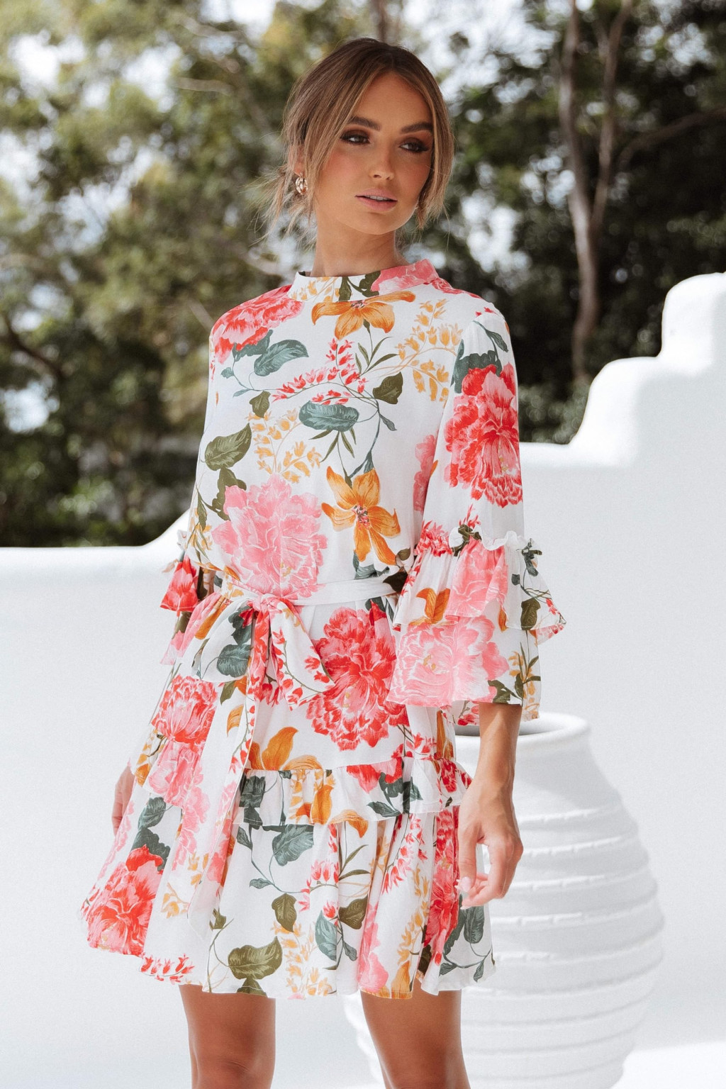 SHEIN MINI SUKIENKA WZÓR KWIATY PK01__S