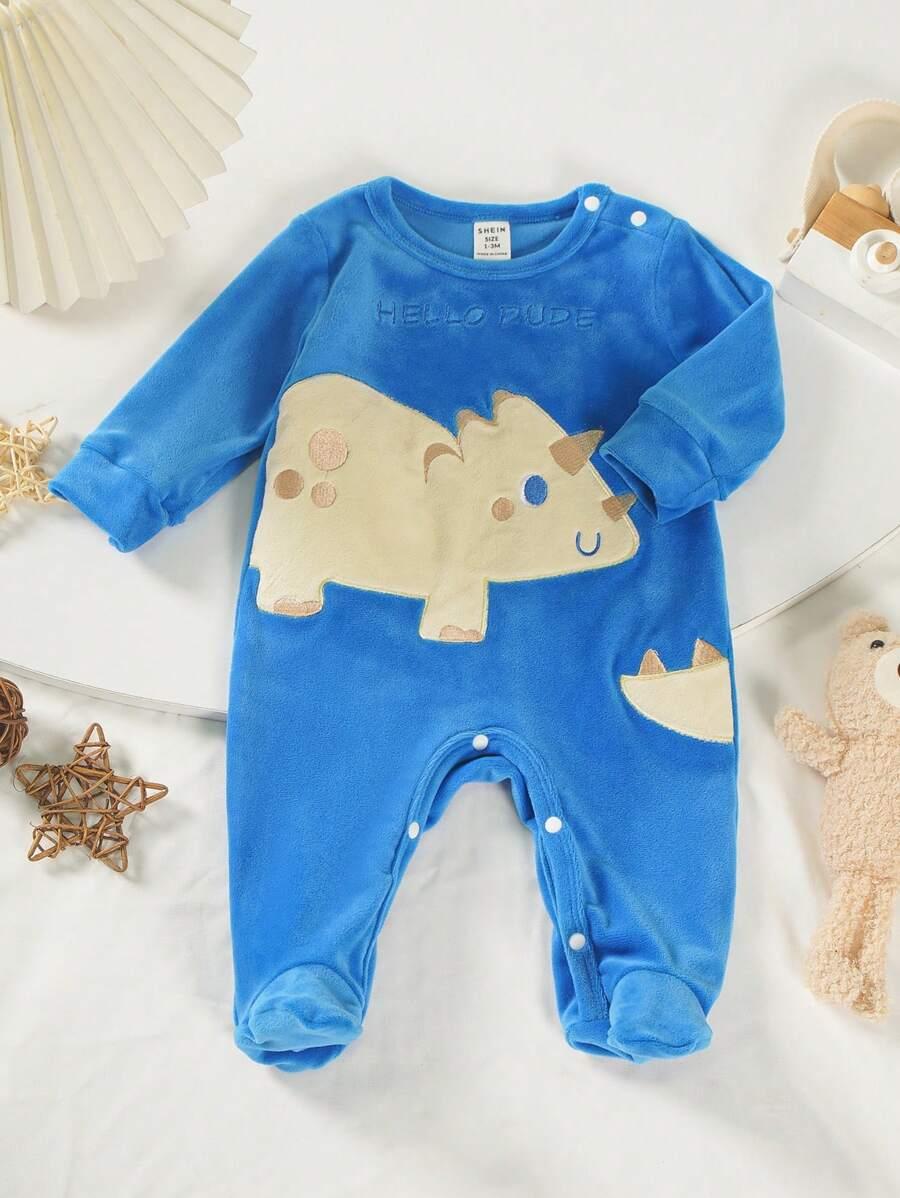 SHEIN NIEBIESKA HAFTOWANA PIŻAMA PAJACYK S06__50/56