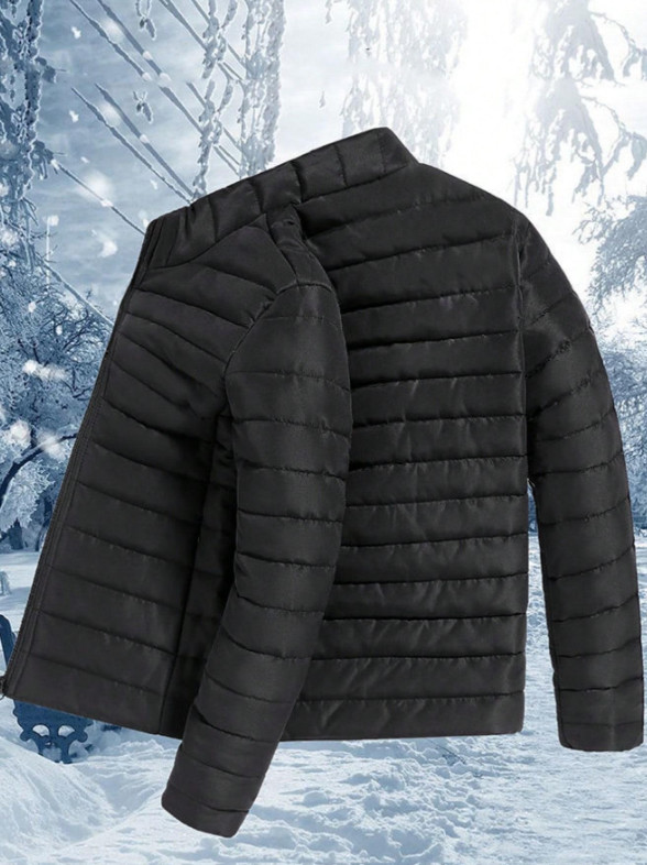 SHEIN CZARNA PIKOWANA KURTKA ZAMEK KIESZENIE W01__XL