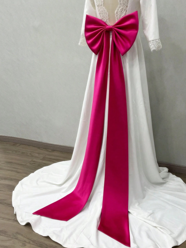 SHEIN RÓŻOWA KOKARDA AGRAFKA S07__150CM