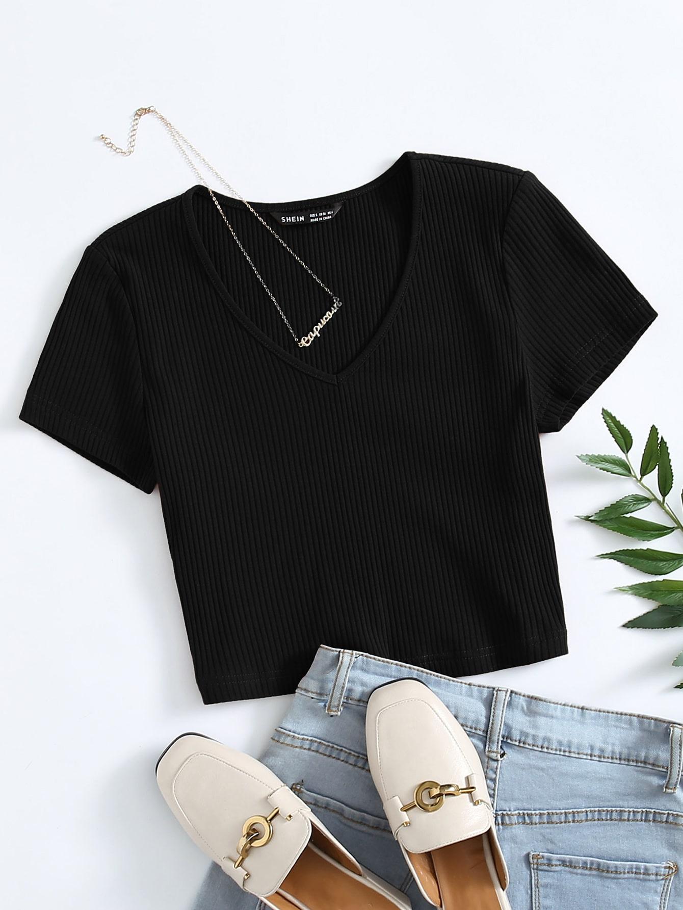 SHEIN CZARNY TOP PRĄŻKI S06__48