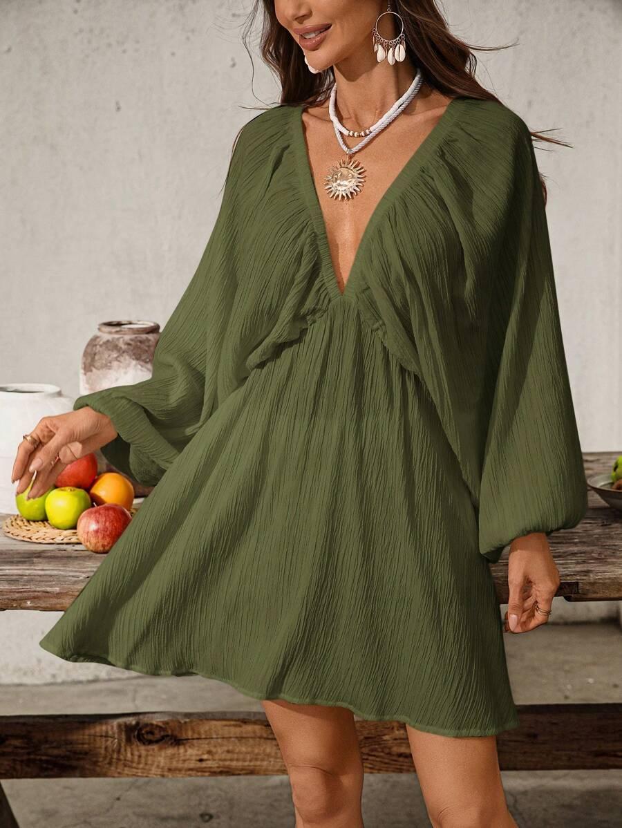 SHEIN ZIELONA MINI SUKIENKA S06__S