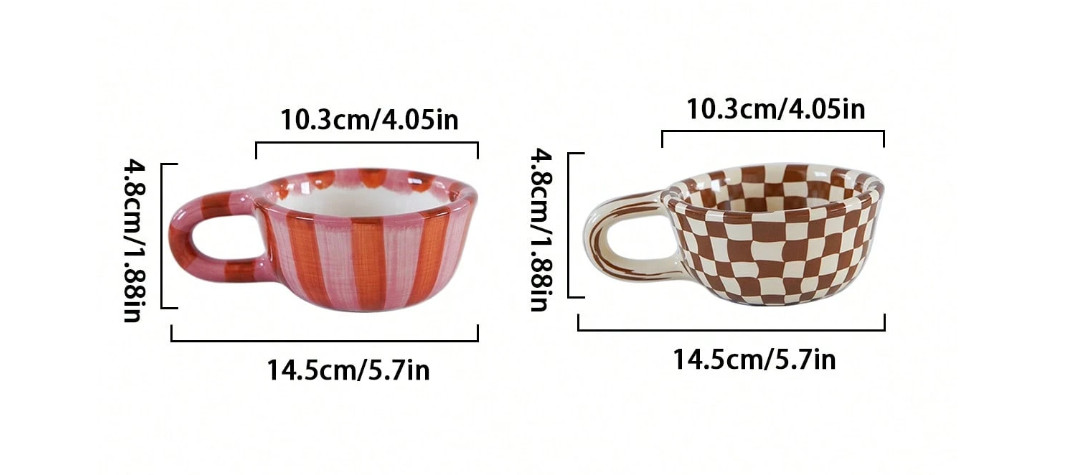 SHEIN CERAMICZNY KUBEK 2-PACK S07__4,8X14,5CM