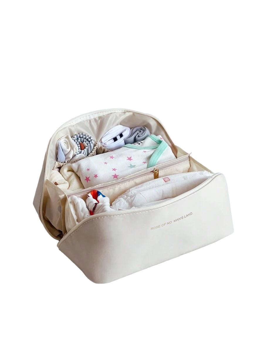 SHEIN BEŻOWA KOSMETYCZKA ZAMEK S07__12X23X11CM