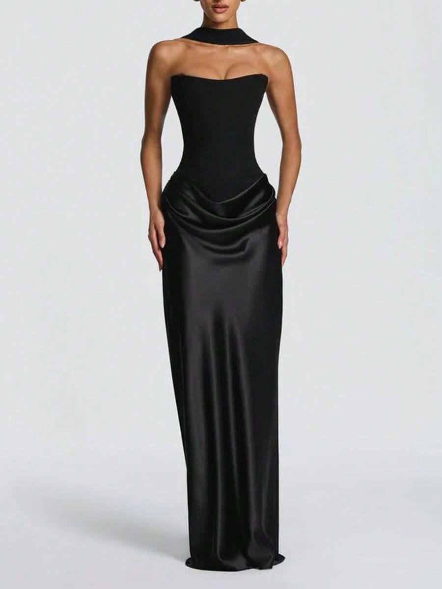 SHEIN CZARNA MAXI SUKIENKA S06__XS