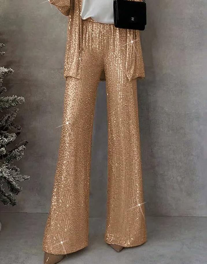 SHEIN ZŁOTE SPODNIE WYSOKI STAN S06__XL